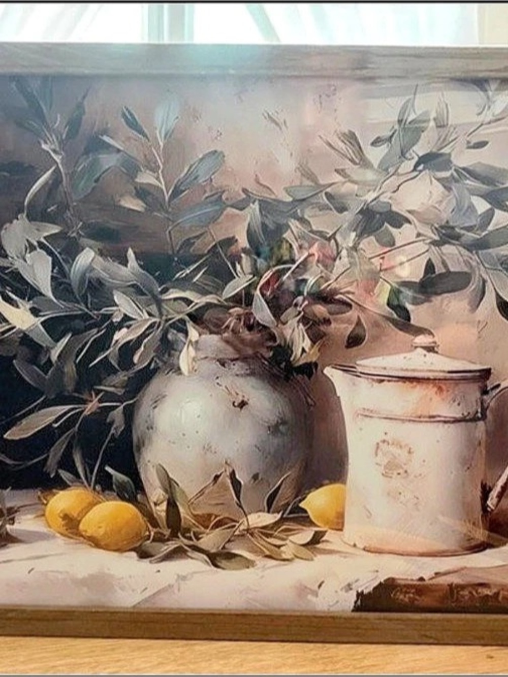 Framed Still Life Print in Brown & Green